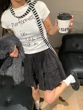 NIDEBLACK フリル付きホワイトAラインスカート【中長丈・細見え・シンプルデザイン】