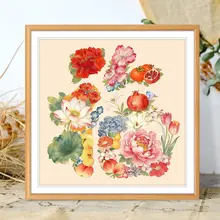 縁起の良い刺繍飾り【華やかな福字デザイン・リビングルーム用・ハンドメイド】