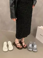 ヒールローマサンダル【レディース・ヒョウ柄・厚底・夏用】