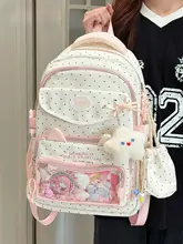 可愛らしいドット柄のリュック【学生用・大容量・軽量・日常使いに最適】