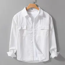 シンプルで使いやすい！メンズゆったり工装シャツ【カジュアルスタイル・ストリートファッション】