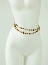 ボヘミアンスタイルのシェルウエストチェーン【リゾート風・ロングネックレス・  ボディチェーン・スカート用ベルト】
