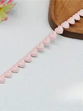 心形ピンクの水溶刺繍レーストリム【幅広・ロリータスタイル】