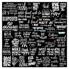 122枚モノクロ英語スローガンデザインステッカー【インス風・クリエイティブデコレーション・手帳やノートパソコン用】