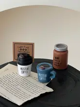 レトロ木製コーヒーカップ型メモクリップ【スタンド式・デスク用・高級感】