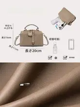 真皮仕様 ボストン枕型ハンドバッグ【シンプルデザイン・斜め掛け対応】