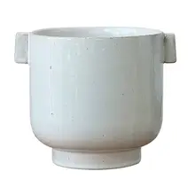 北欧風 シンプルでレトロなデザインの陶器プランター【観葉植物用・デスクトップ装飾】（セットアップ対応）