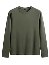 綿素材の長袖Tシャツ【シンプルデザイン・スリムフィット・春秋用】