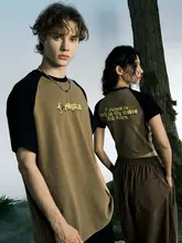アメリカンビンテージ風 ラグランショートTシャツ【フィット感抜群・カジュアル・男女兼用】