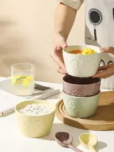 子供用 ボウル 可愛い 浮彫 陶器 ご飯 ボウル サラダ オートミール 朝食 小ボウル