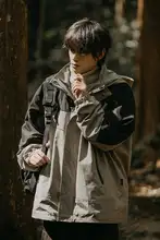 アウトドア用 メンズ防風保温三合一ジャケット【冬用・取り外し可能フード付き】