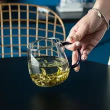 ガラスカップ 茶碗 女性 オフィス 耐熱 透明 ハンドル付き 蓋付き