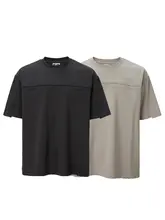 トレンド感あるシンプルデザインの純色Tシャツ【小さめ襟・カジュアル・幅広シルエット】