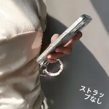 ミニスワロフスキー付きスマホストラップ【高級感のあるデザイン・指輪型短掛け・防盗・精緻な飾り】