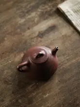 手作り 降坡泥製 茶器 銭型紫砂急須【200cc・宜興・文人小品】