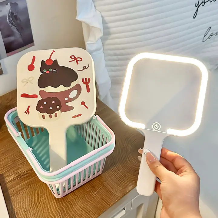 LED付きハンドミラー【メイク用・持ち運び便利・高品質】