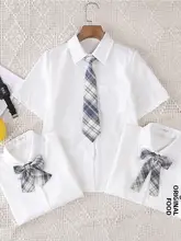 夏用のショートスリーブ白シャツ【学生向け・制服スタイル】