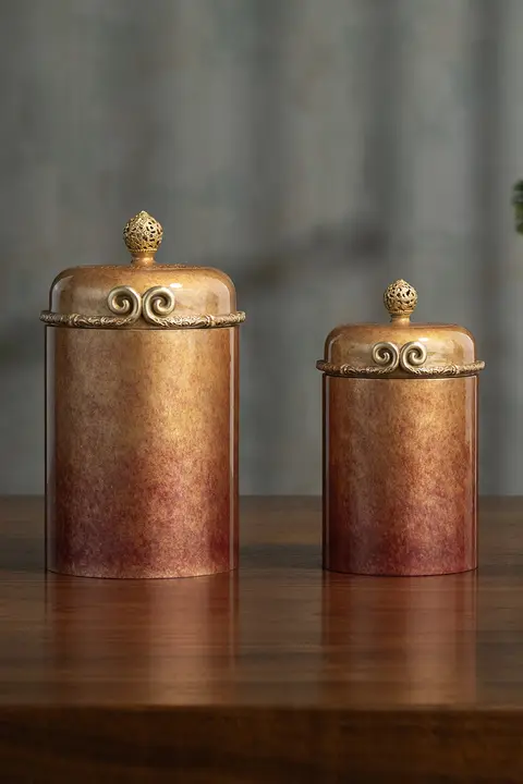 悟空デザインの銅製茶葉缶【リビングテーブル用・アート工芸品】