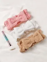 柔らかいリボン付きワイドヘアバンド【フェイスマスク・簡約デザイン・ヘアアクセサリー】