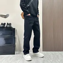 メンズ夏用スリムフィットデニムパンツ【ストレート・細身・軽量】（セットアップ対応）