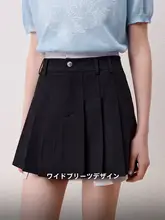 学院風 ブラック プリーツスカート【Aライン・ハイウエスト・ショート丈】（セットアップ対応）