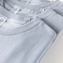 霧がかった紫のコットン短袖Tシャツ【無縫でフィット・男女兼用・夏用】