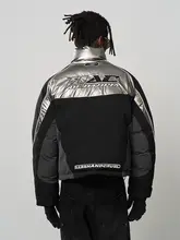 コットンジャケット レーシングスタイル 男性向け デコンストラクションと刺繍