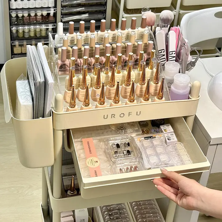 移動式収納カート【美容院・化粧品・ネイル道具用・家庭用】