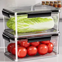 食品用大容量密封冷蔵庫整理ボックス【フルーツ保存・キムチ用】