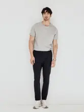 JSSD HOMME メンズ夏用 丸首 絹100% シンプルデザイン 半袖Tシャツ