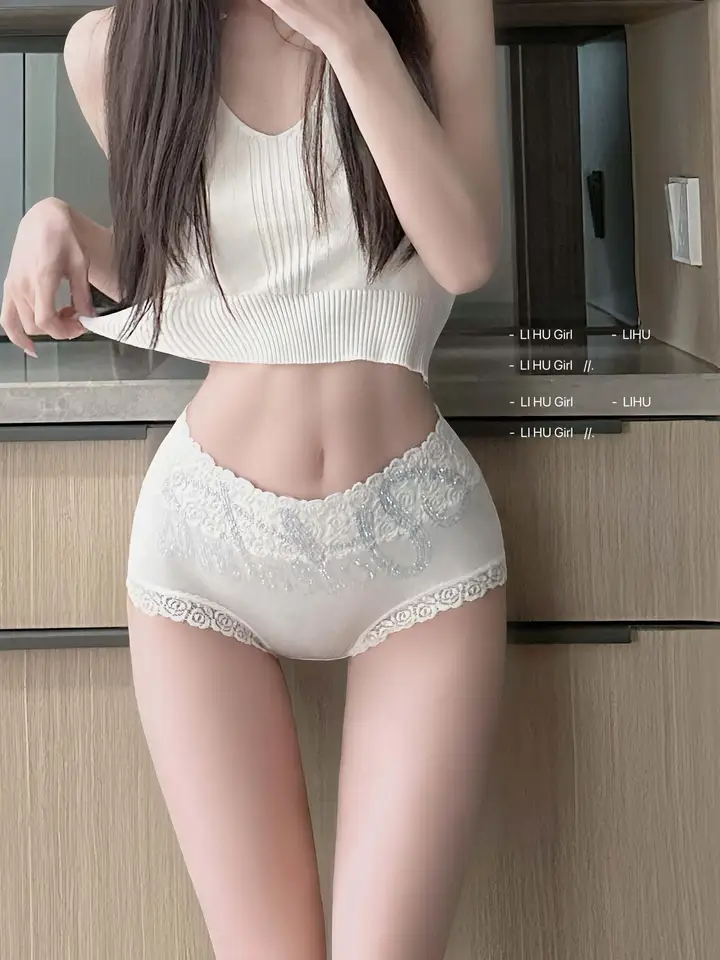 レース女性用綿製抗菌クロッチのパンティ【夏用・薄手・中腰・セクシー・包臀デザイン】