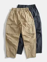 薄手通気性のあるメンズワイドパンツ【多ポケット・カジュアル・ストレート・ゆったりフィット】