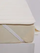 FUANNA 純綿製 ベッドマット用保護カバー【高弾力素材・薄型・折りたたみ可能】