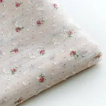 雪纺生地の小花柄ストライププリント半透明ドレス用生地