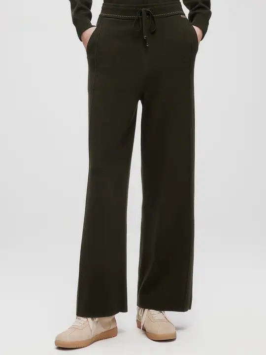 美麗ノ羊毛のカジュアルストレートワイドパンツ【冬用・フィット】