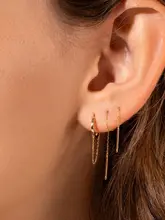 S925純銀製 ピアスチェーン【シンプルデザイン・アレルギー対応・女性用・ダブルピアス】