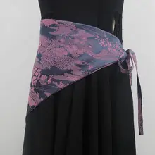 新中式刺繍デザイン女性用布製結び帯【ワイドウエストバンド・三角巾 ・チーパオドレスとのコーディネートに最適】