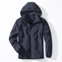 秋冬用 メンズ フード付き 厚手綿ジャケット【防風・保温・カジュアル】