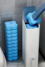 使い捨てトイレブラシ【壁掛け式・取り替えヘッド付き・家庭用・隅々まで掃除可能】