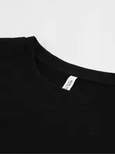 純綿製 レディース長袖Tシャツ【黒・ルーズフィット・カジュアル・春秋用】（セットアップ対応）