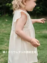 可愛いデザインの女の子用夏用ワンピース【フリル袖・背中開き・キッズ】