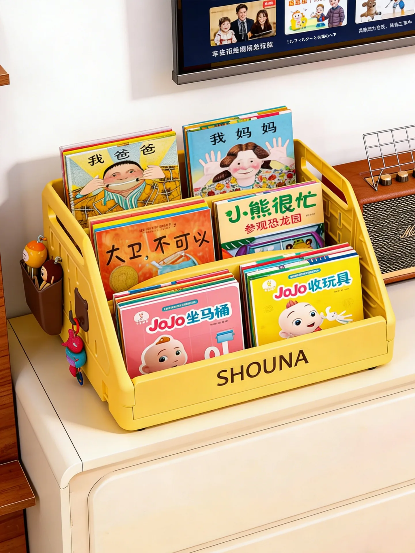 子供向け絵本収納ラック：リーディングエリアに最適なシンプルデザインの収納解決策