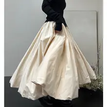 高腰デザインのフレアスカート【夏秋用・軽やかな雲の模様・中長丈・シンプルコーディネート】