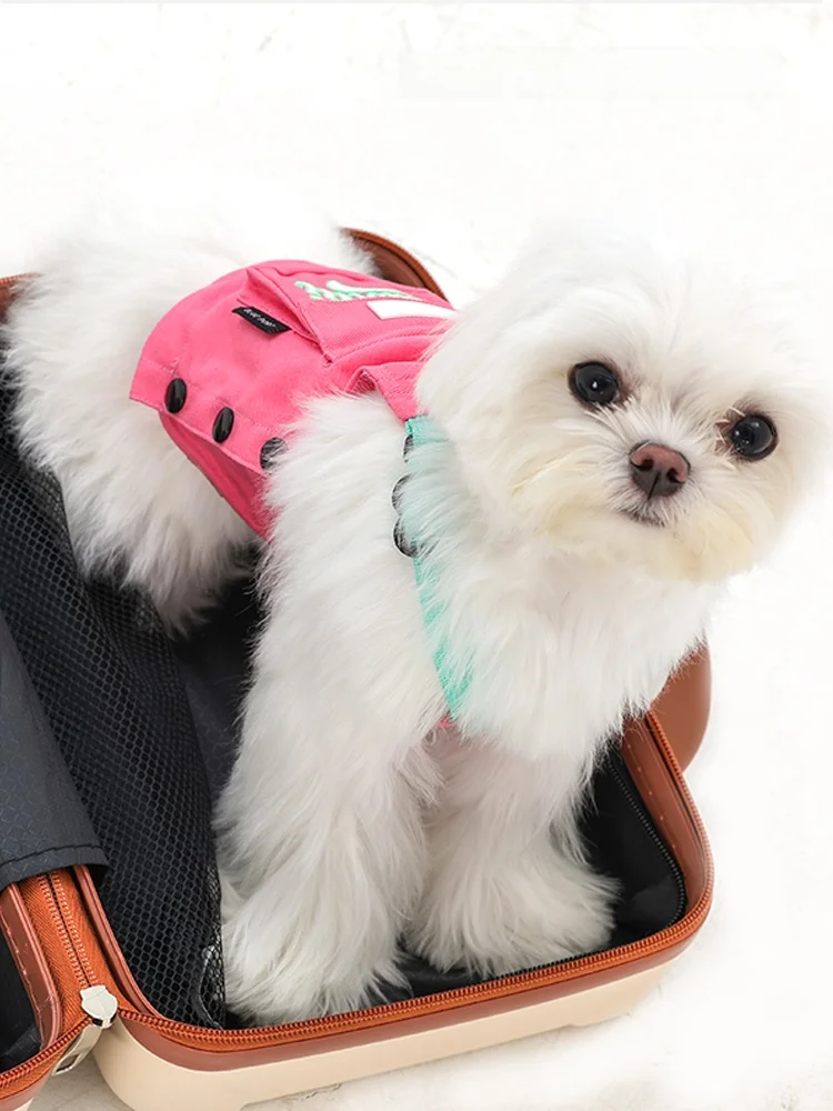 キャンプ犬用コットンタンクトップ：リード付きハーネスデザインで快適なアウトドアライフを実現