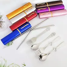 携帯用ステンレス製カトラリーセット【フォーク・スプーン・箸・折りたたみ式】（セットアップ対応）