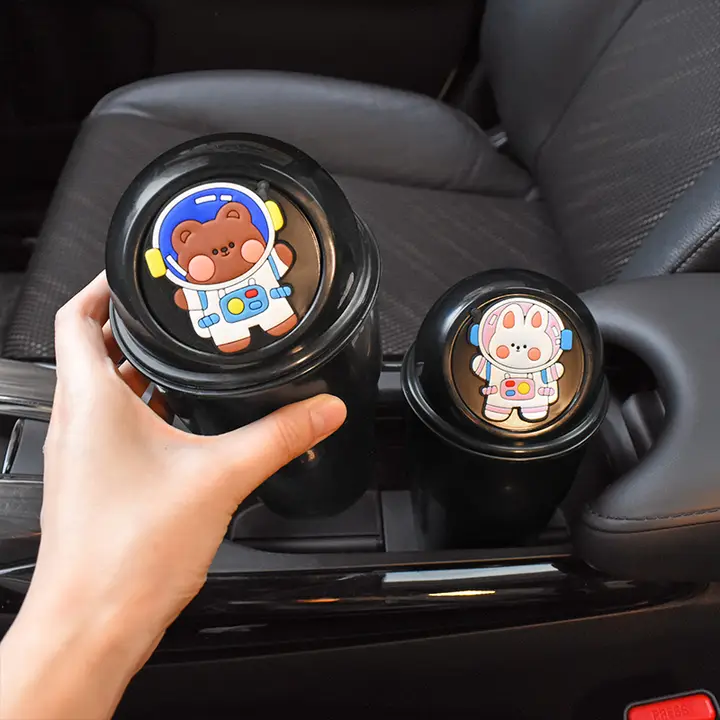 車載用ゴミ箱【カップホルダー付き・可愛らしいデザイン・収納用】