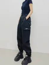 高腰ハーレンパンツ レディース【ブラック・ゆったりフィット・アウトドア用】