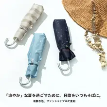 アルミ合金製三つ折り傘【軽量150g・UVカット・水玉模様・夏用・晴雨兼用】