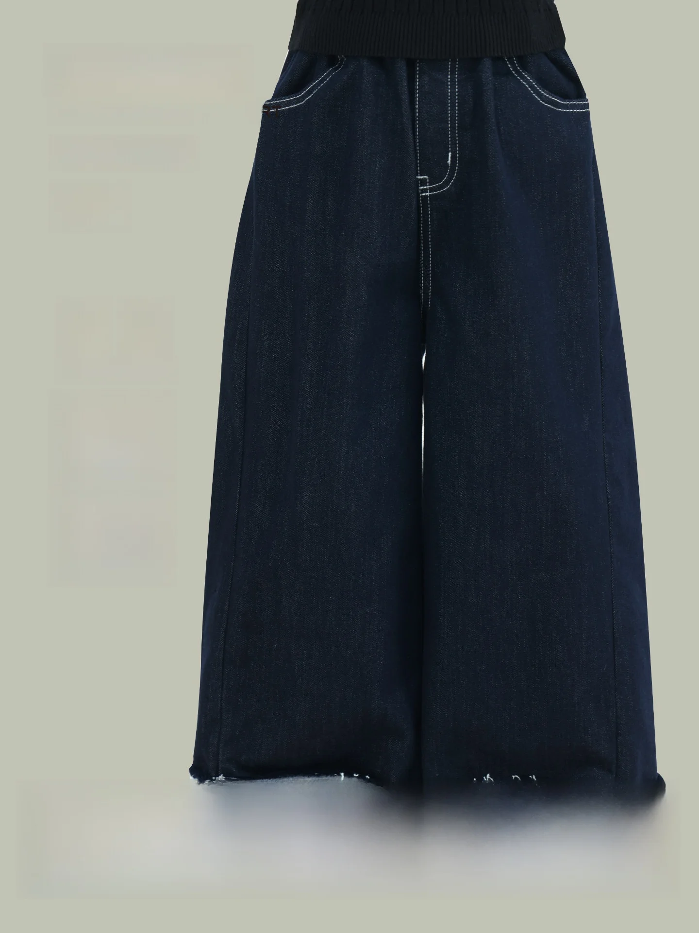 女の子用 デニムパンツ フラップデザイン ウェアとしての冬用着用法