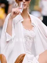 白色ロングスリーブ日焼け防止シャツ【ゆったりとしたデザイン・薄手・夏用】
